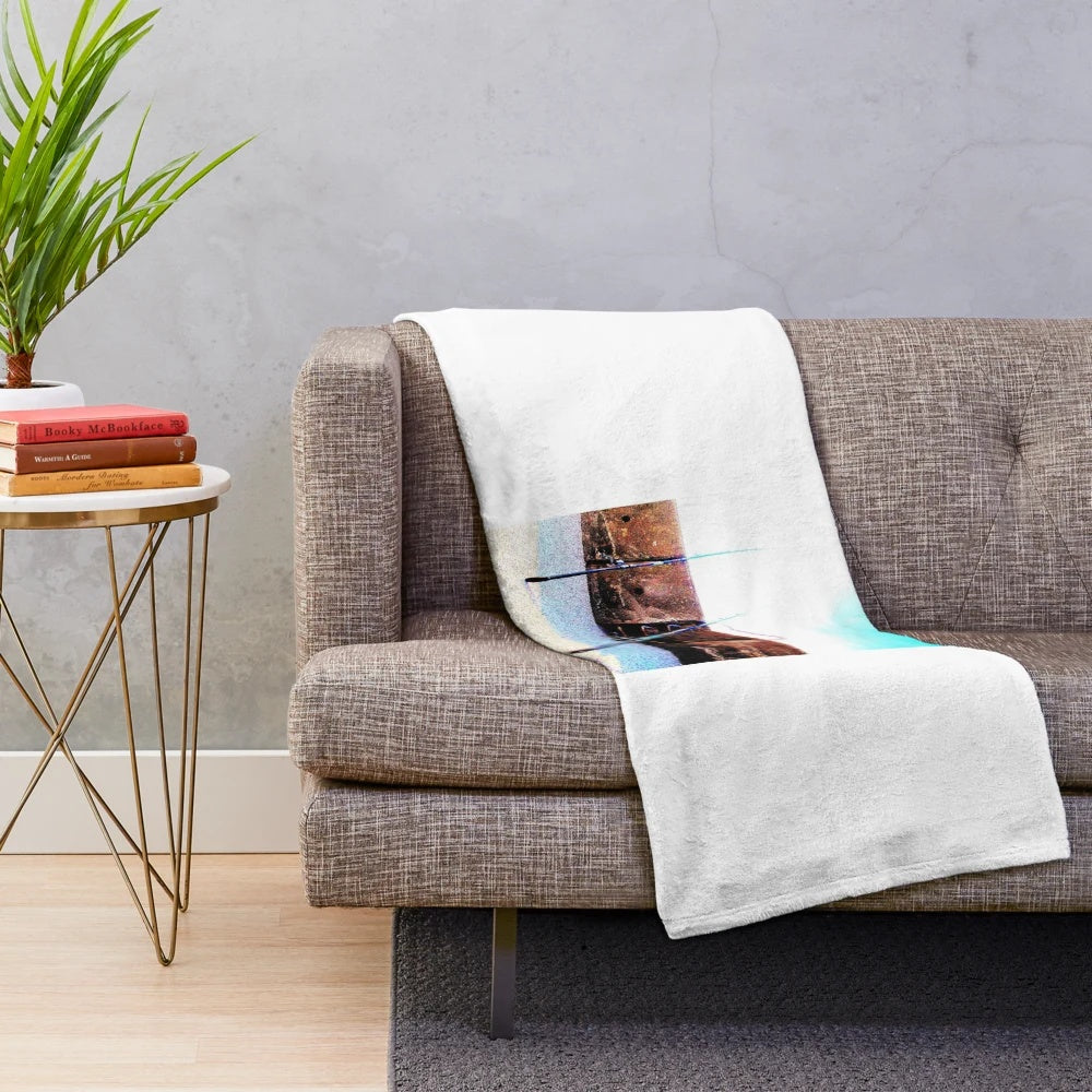 Fishing rod plush blanket for outdoor relaxation