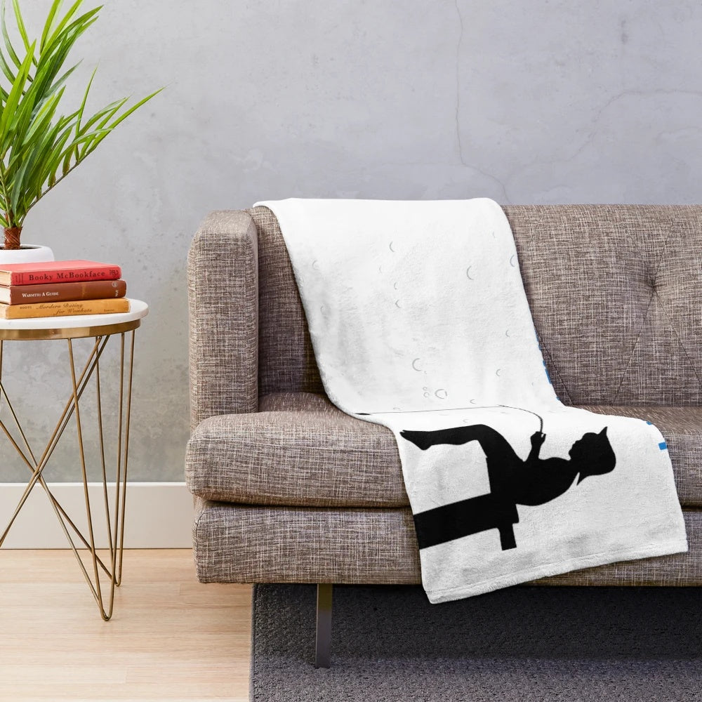 Plush blanket with fishing trip design for relaxation and hobby enthusiasts