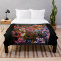 Five Nights at Freddy's inspired plush blanket featuring Freddy Fazbear and other animatronics