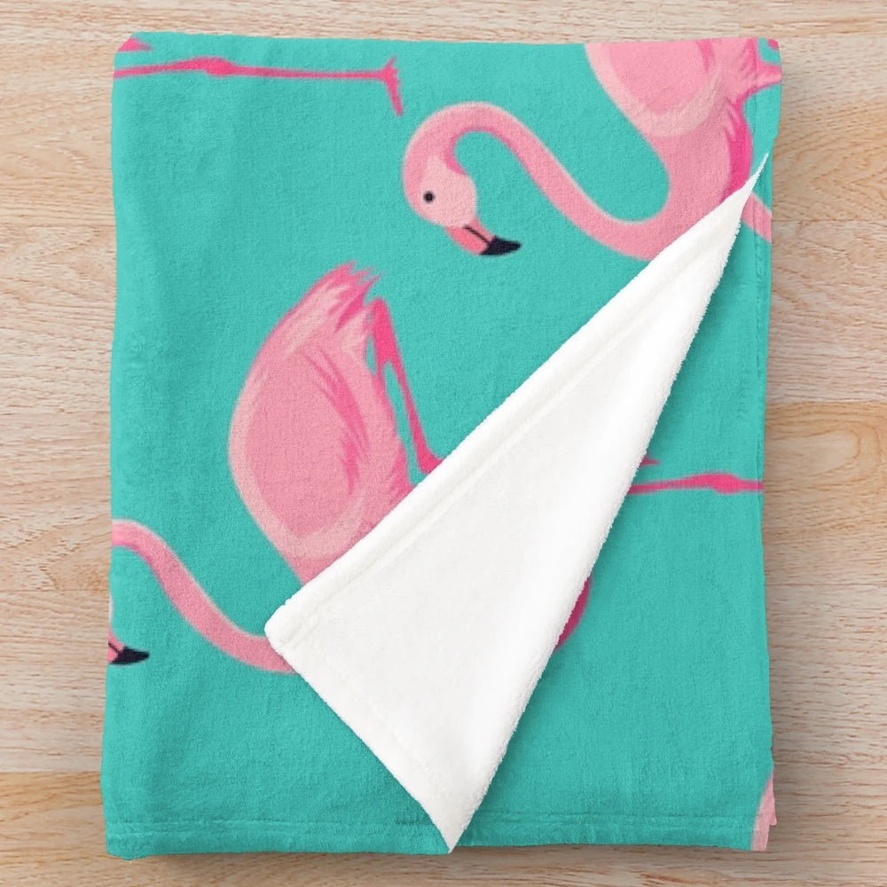 Flamingo plush blanket for cozy, nature-inspired style