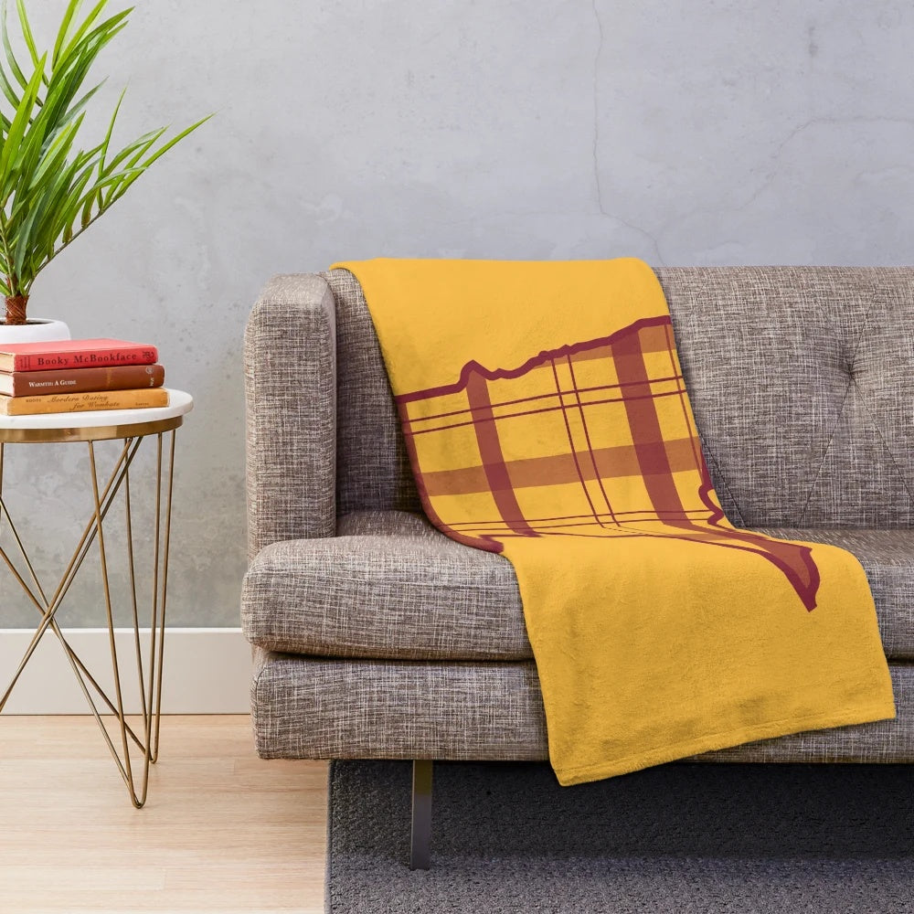 Flannel plush blanket featuring the Minnesota state outline