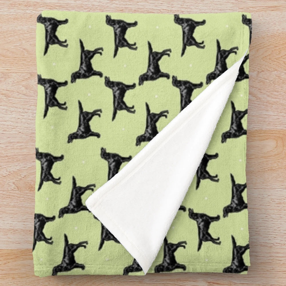 Soft and plush blanket featuring the Flat Coated Retriever dog breed
