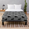 Flat Coated Retriever Silhouette Plush Blanket
