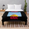 Flat Eric inspired plush blanket with retro 90s techno music design