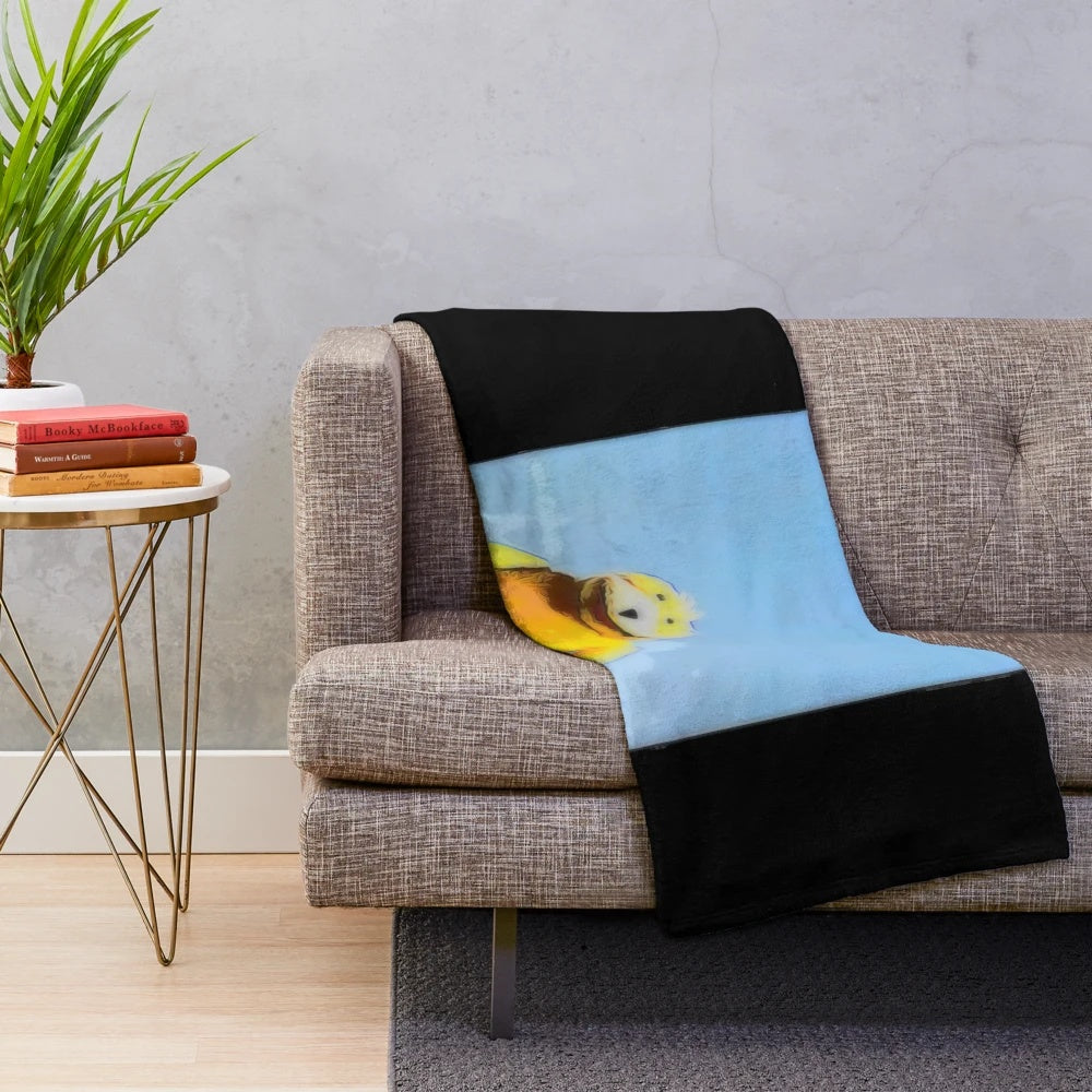 Flat Eric inspired plush blanket with retro 90s techno music design