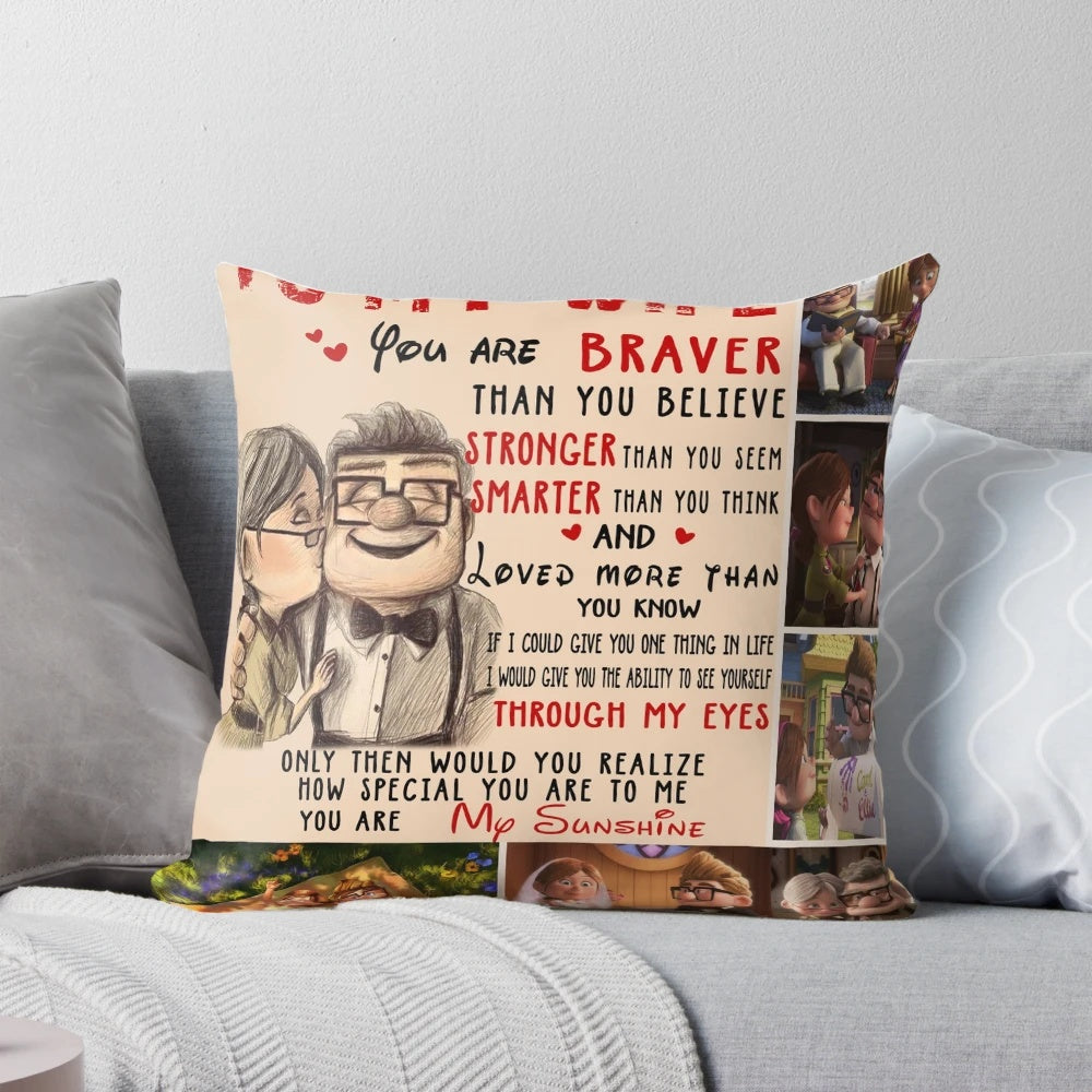 Cozy fleece blanket warmer with the message "To My Wife, You're Braver Than You Believe"