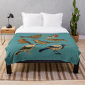 Flock of birds plush blanket