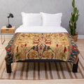 Soft and plush blanket with an antique Persian rug-inspired floral design