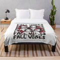 Cozy floral fall plush blanket with coquette bow