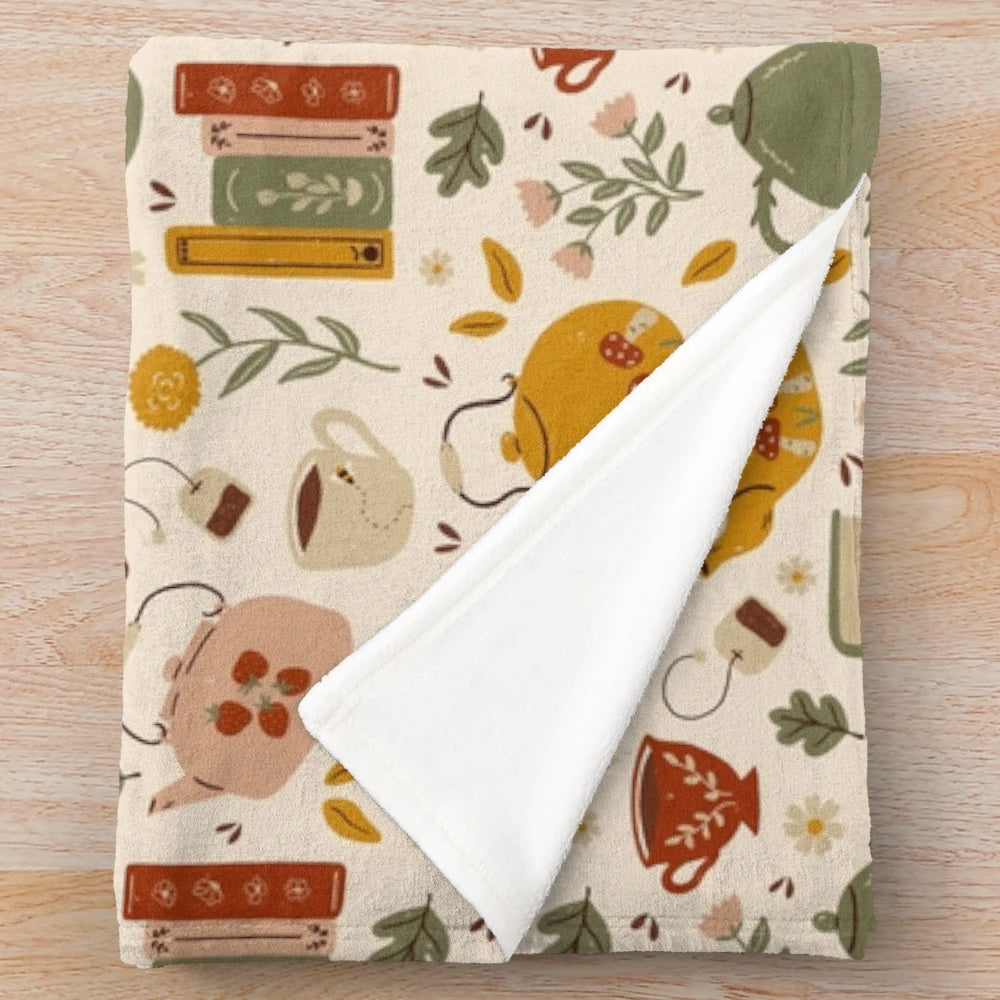 Soft and Inviting Floral Plush Blanket Perfect for Cozy Reading and Relaxation