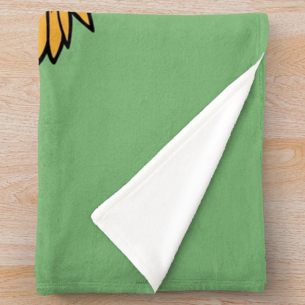 Gardening-themed plush blanket with floral design