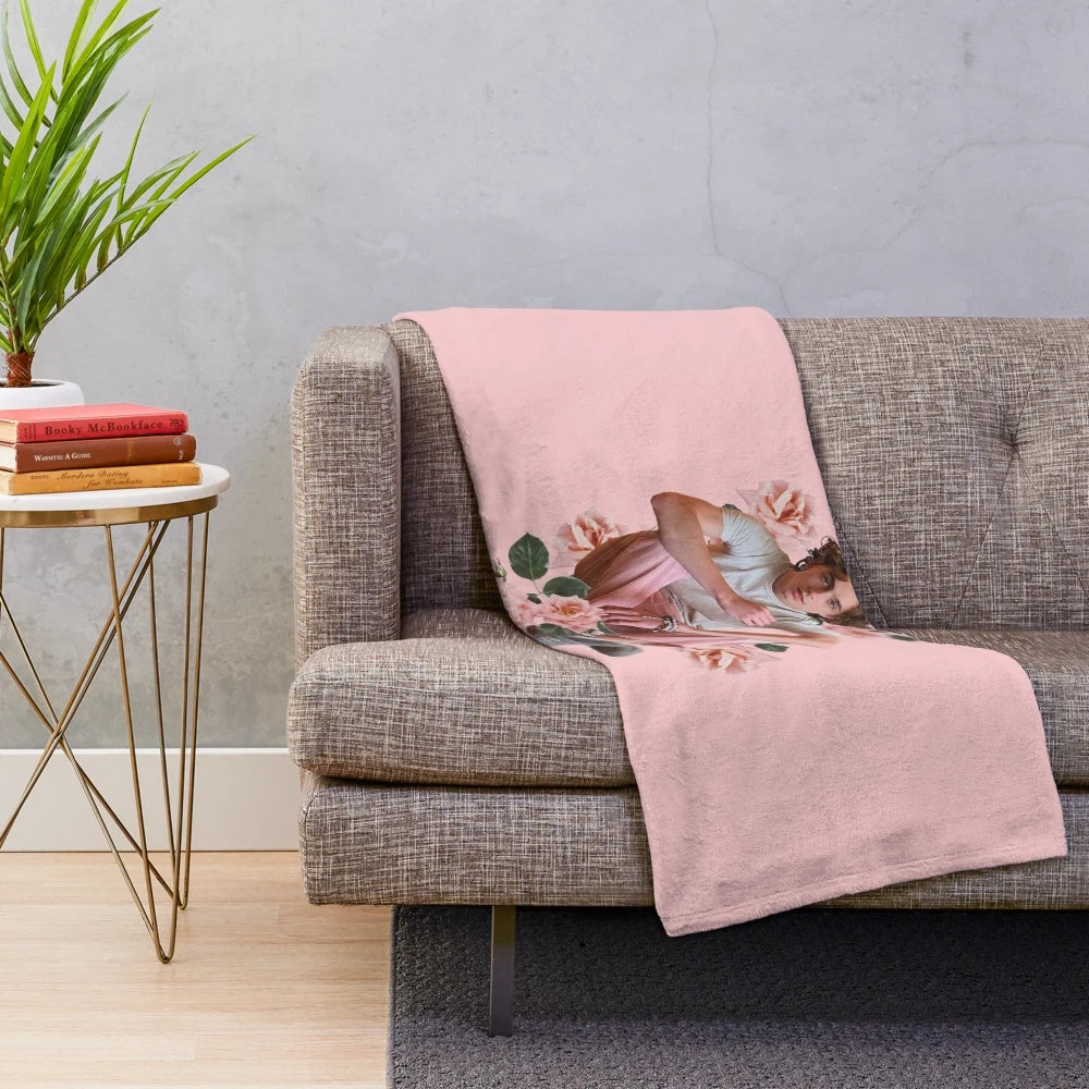Floral plush blanket featuring Saint Timothee Chalamet