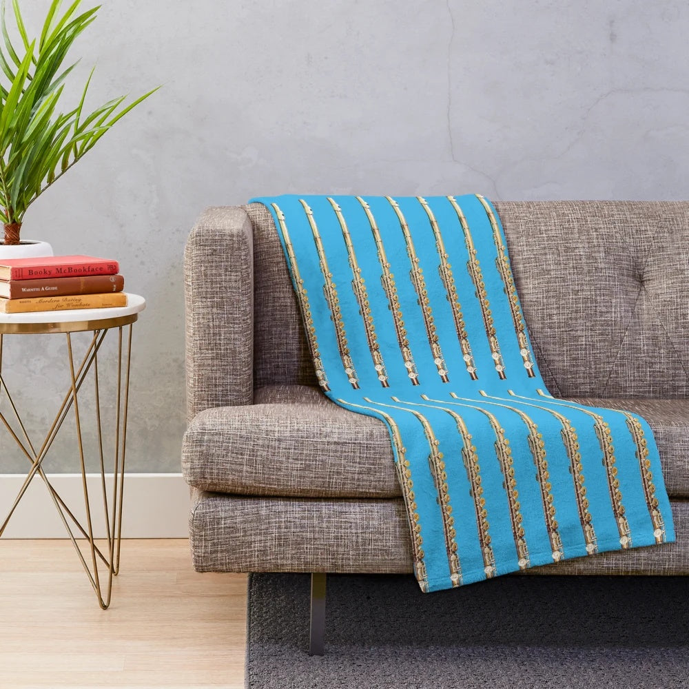 Flute art plush blanket for music enthusiasts