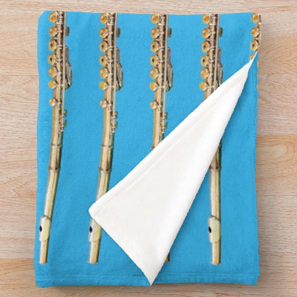 Flute art plush blanket for music enthusiasts