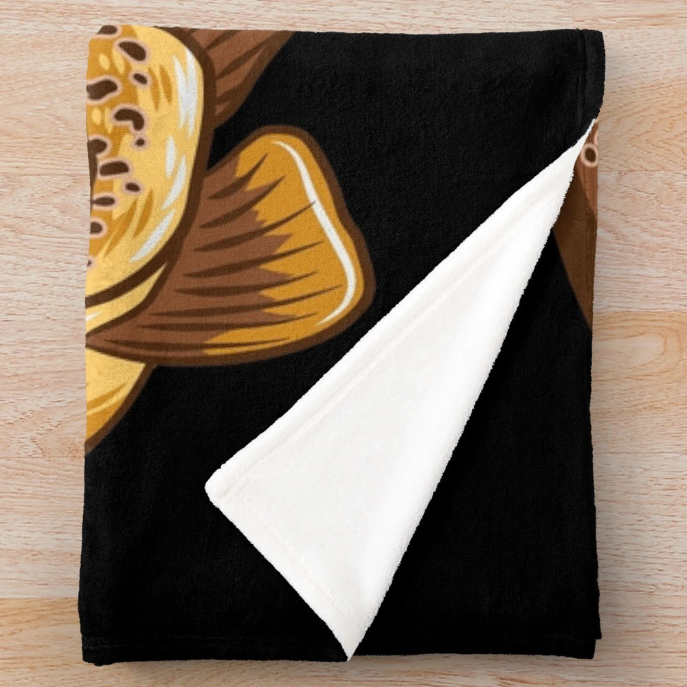 Fly fishing trout themed plush blanket