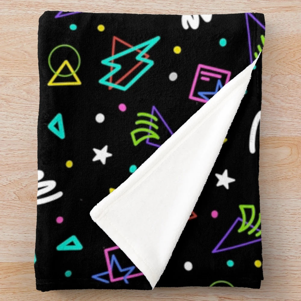 FNAF Security Breach inspired plush blanket with arcade carpet design