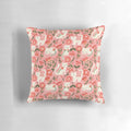 Colorful folk-style pattern pillow featuring cute cats and nature motifs