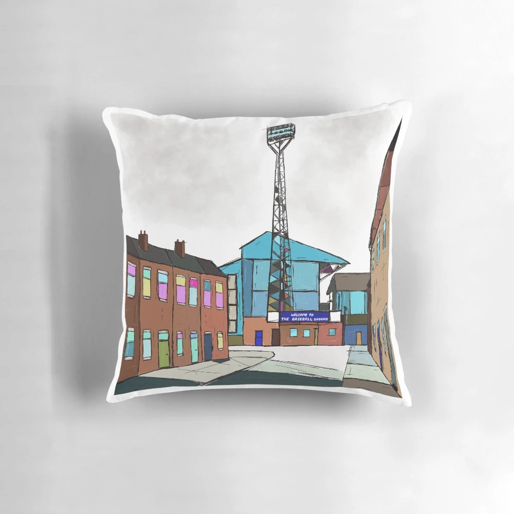 Soft, plush pillow featuring the iconic Derby County football ground design