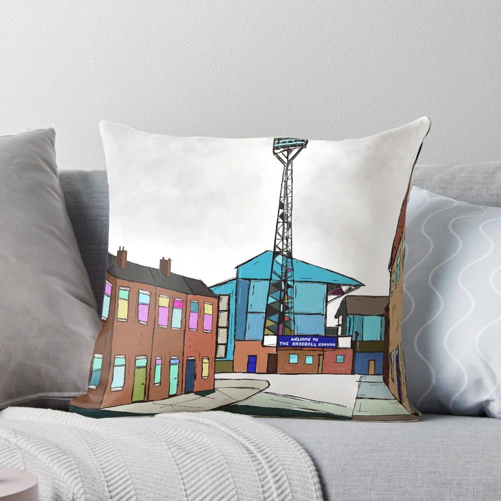Soft, plush pillow featuring the iconic Derby County football ground design
