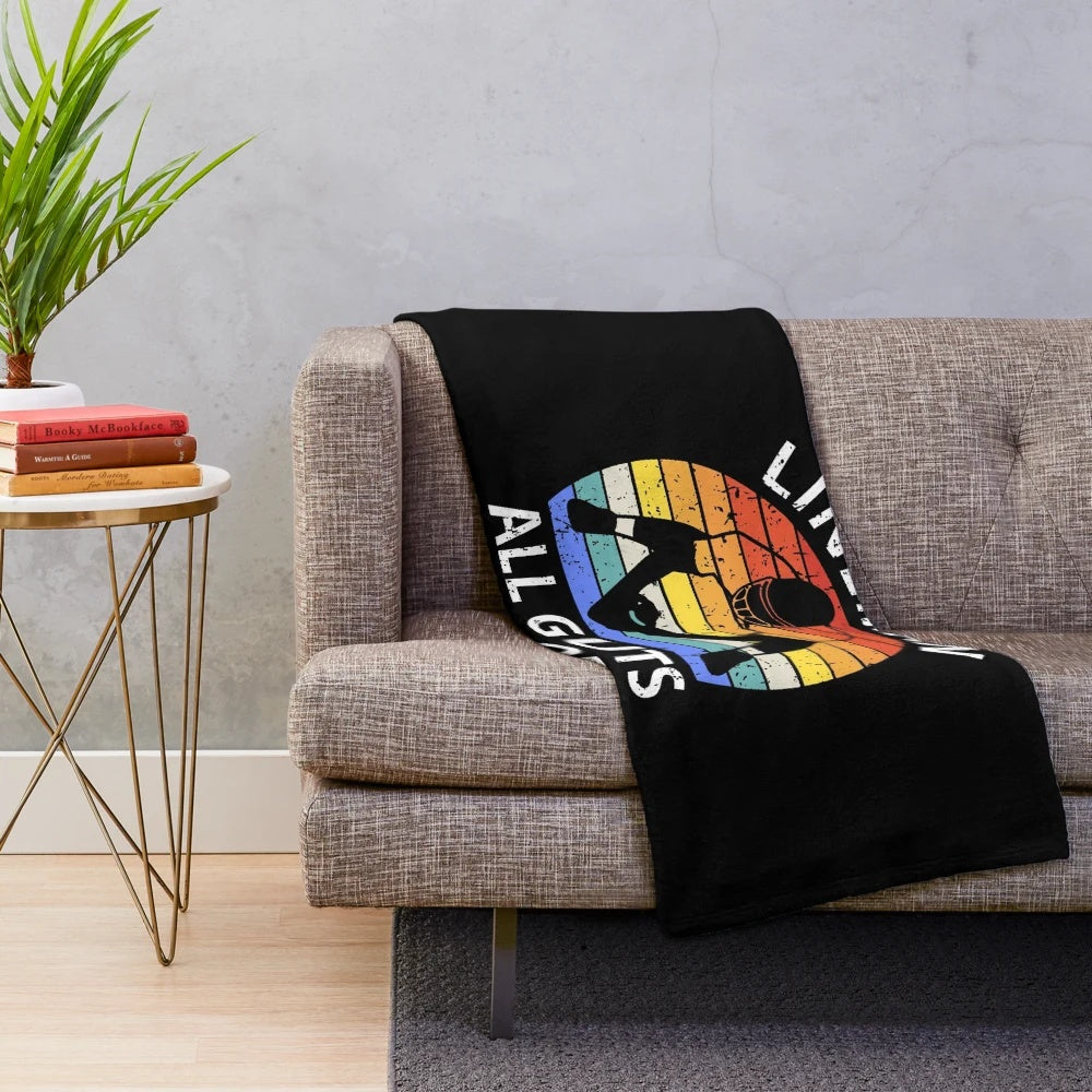 Football Lineman Plush Blanket with Humorous Slogan