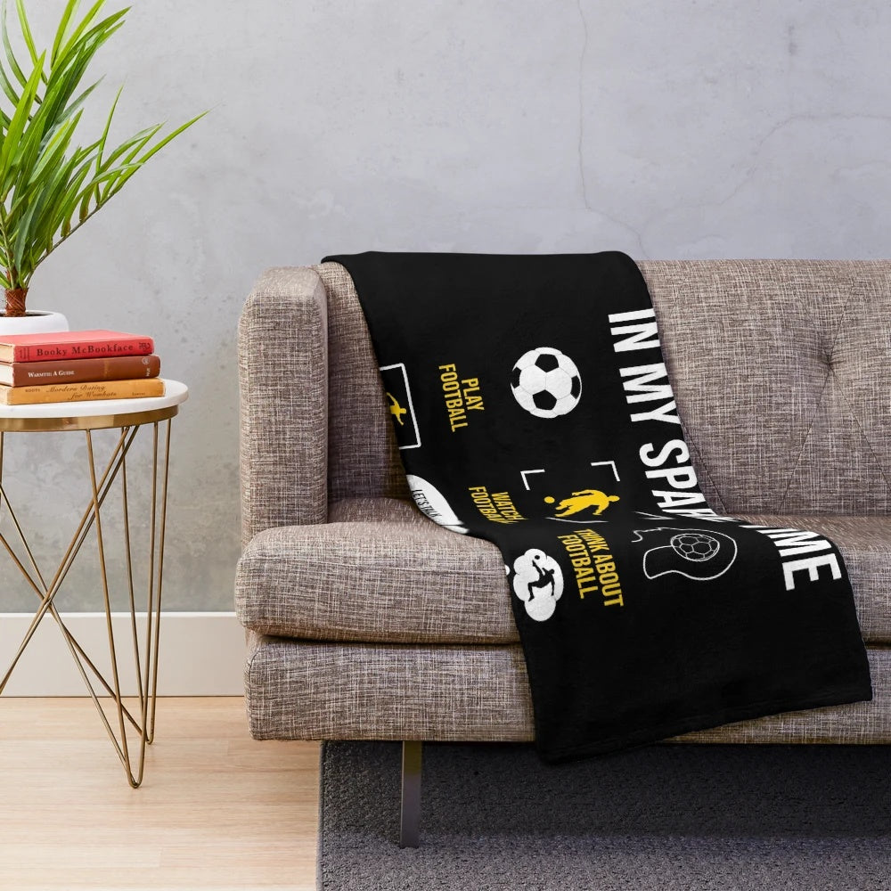 Football/Soccer-themed plush blanket for hobby enthusiasts