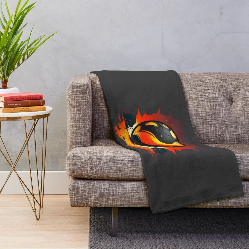 Football soccer plush blanket