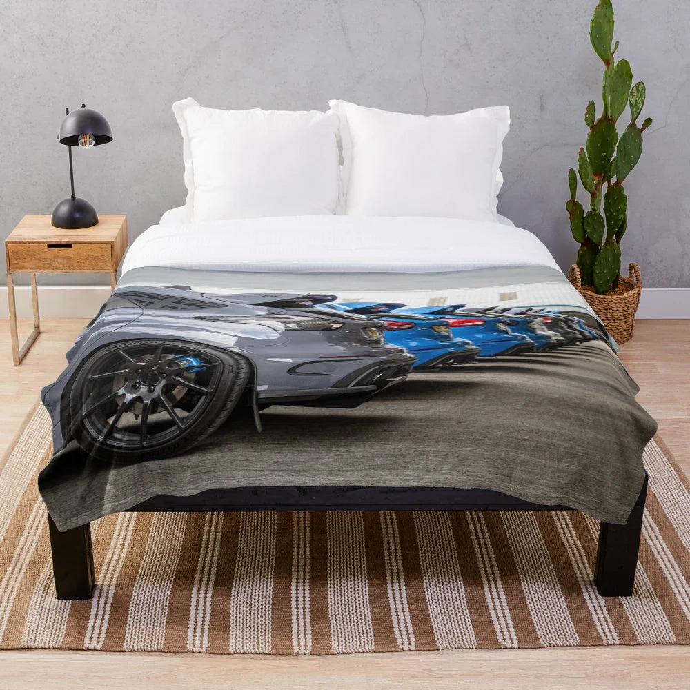 Ford Focus RS inspired plush blanket for car enthusiasts
