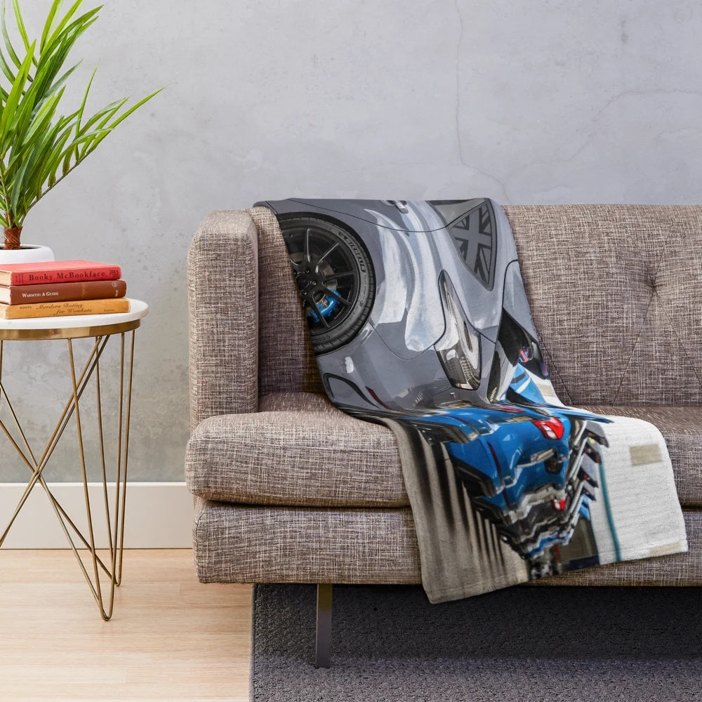 Ford Focus RS inspired plush blanket for car enthusiasts