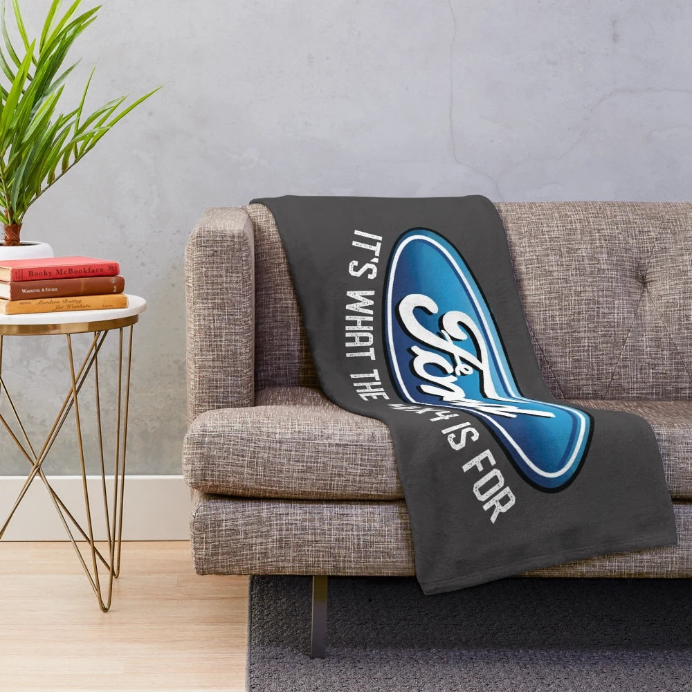 Ford inspired 4x4 plush blanket for cozy camping and outdoor adventures