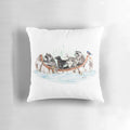 A colorful and whimsical pillow featuring a group of forest animals in a canoe, perfect for nature and wildlife enthusiasts.