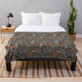 Forest animals plush blanket with bears, deer, and other woodland creatures