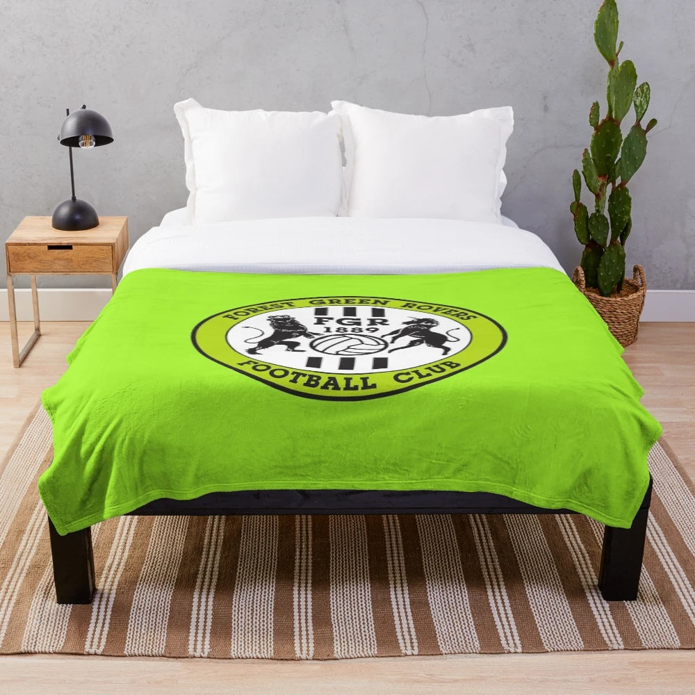 Forest Green Rovers FC plush blanket with football team logo