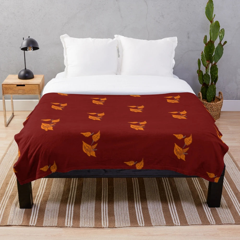 Soft and cozy plush blanket featuring a beautiful forest landscape design