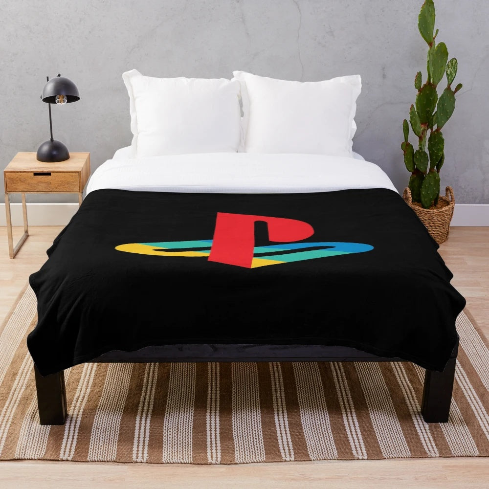 Playstation-inspired forest-themed plush blanket
