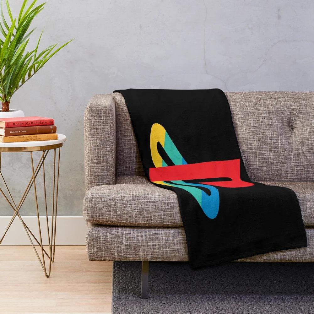 Playstation-inspired forest-themed plush blanket