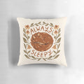A cozy fox-themed decorative pillow with floral design and inspirational handlettering