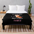 Plush fox blanket with floral wreath design, perfect for fox lovers