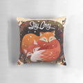 Soft and cozy pillow featuring a cute fox design, perfect for fall and winter home accents.