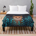 Soft and warm fox pattern plush blanket for a cozy autumn or winter season