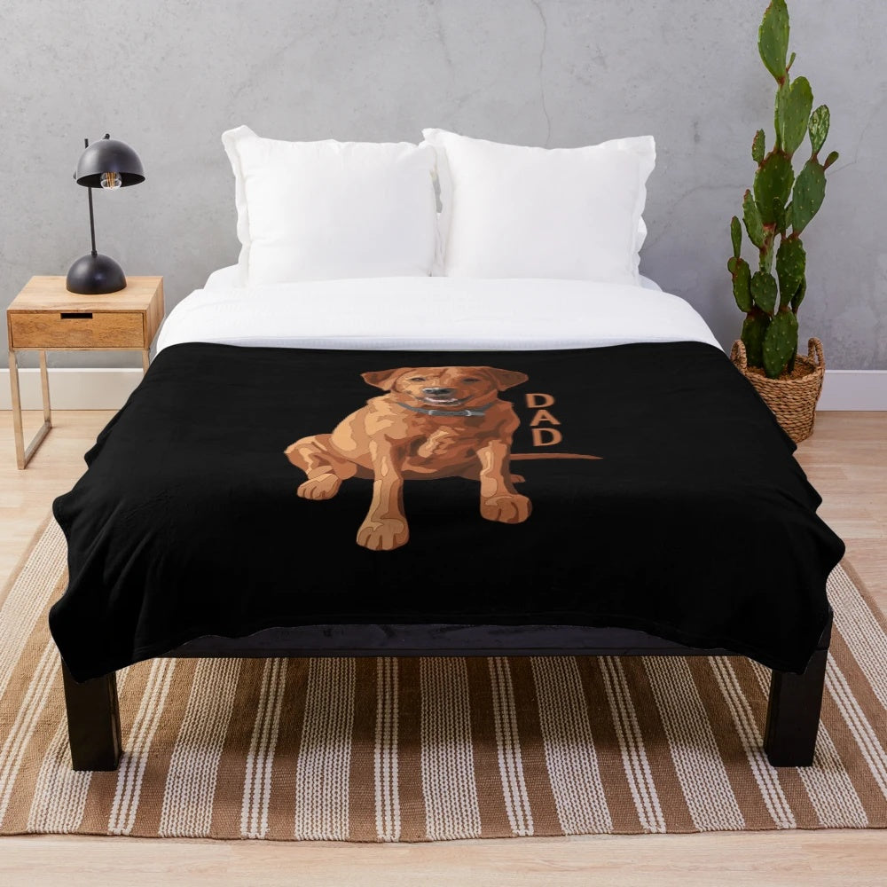Fox red labrador retriever dog plush blanket