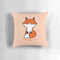 Orange throw pillow with a playful fox design, perfect for decorating your home or gifting to a fox enthusiast.