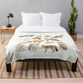 Foxes Plush Blanket Showcasing Wildlife and Nature