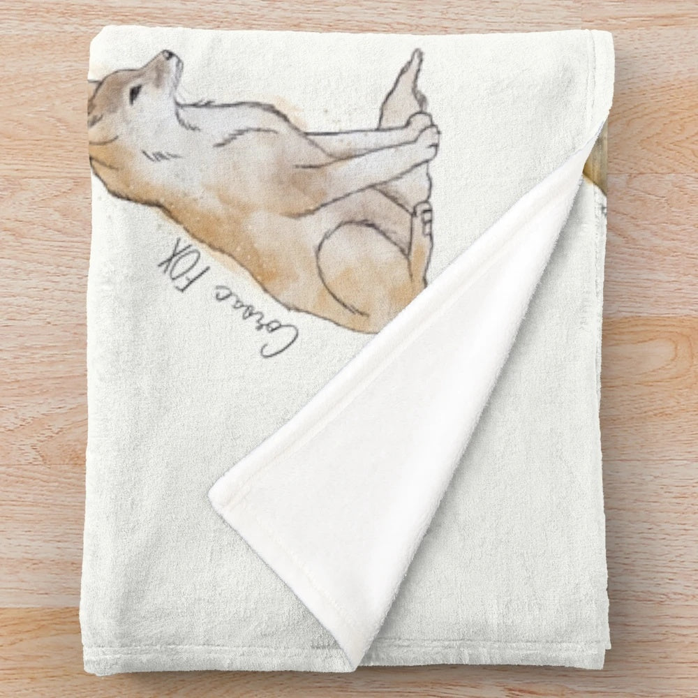 Foxes Plush Blanket Showcasing Wildlife and Nature