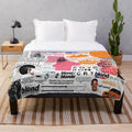 Frank Ocean inspired plush blanket with collage design