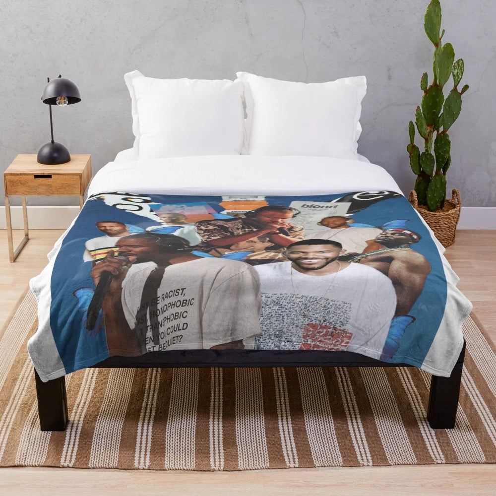 Frank Ocean inspired plush blanket with soft, cozy material