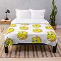 Plush blanket featuring Freddi Fish character from the Humongous Entertainment games