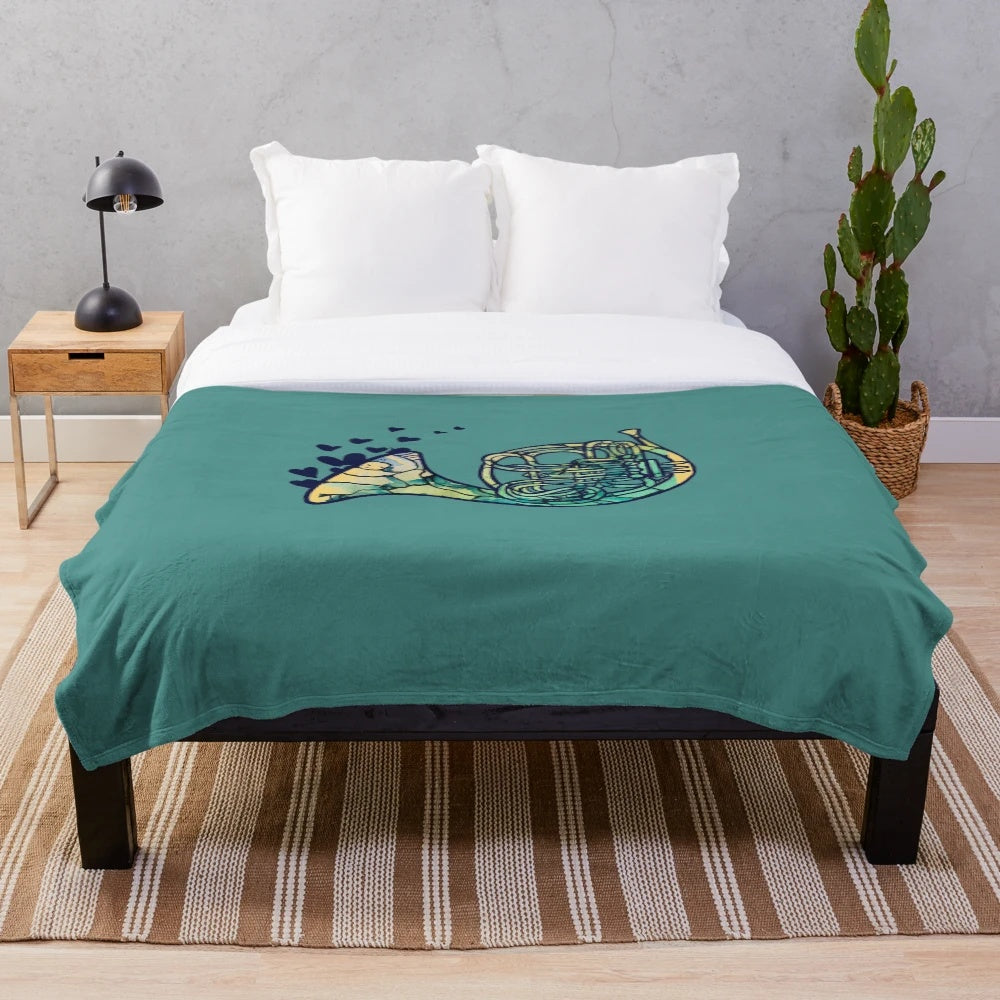 French horn plush blanket