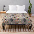 Frenchie Floral Plush Blanket for Snuggling with Your French Bulldog