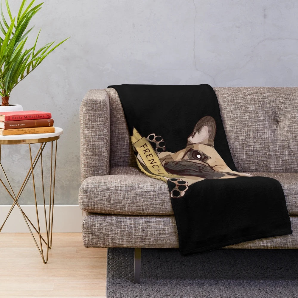 Soft and Cuddly Frenchie Plush Blanket