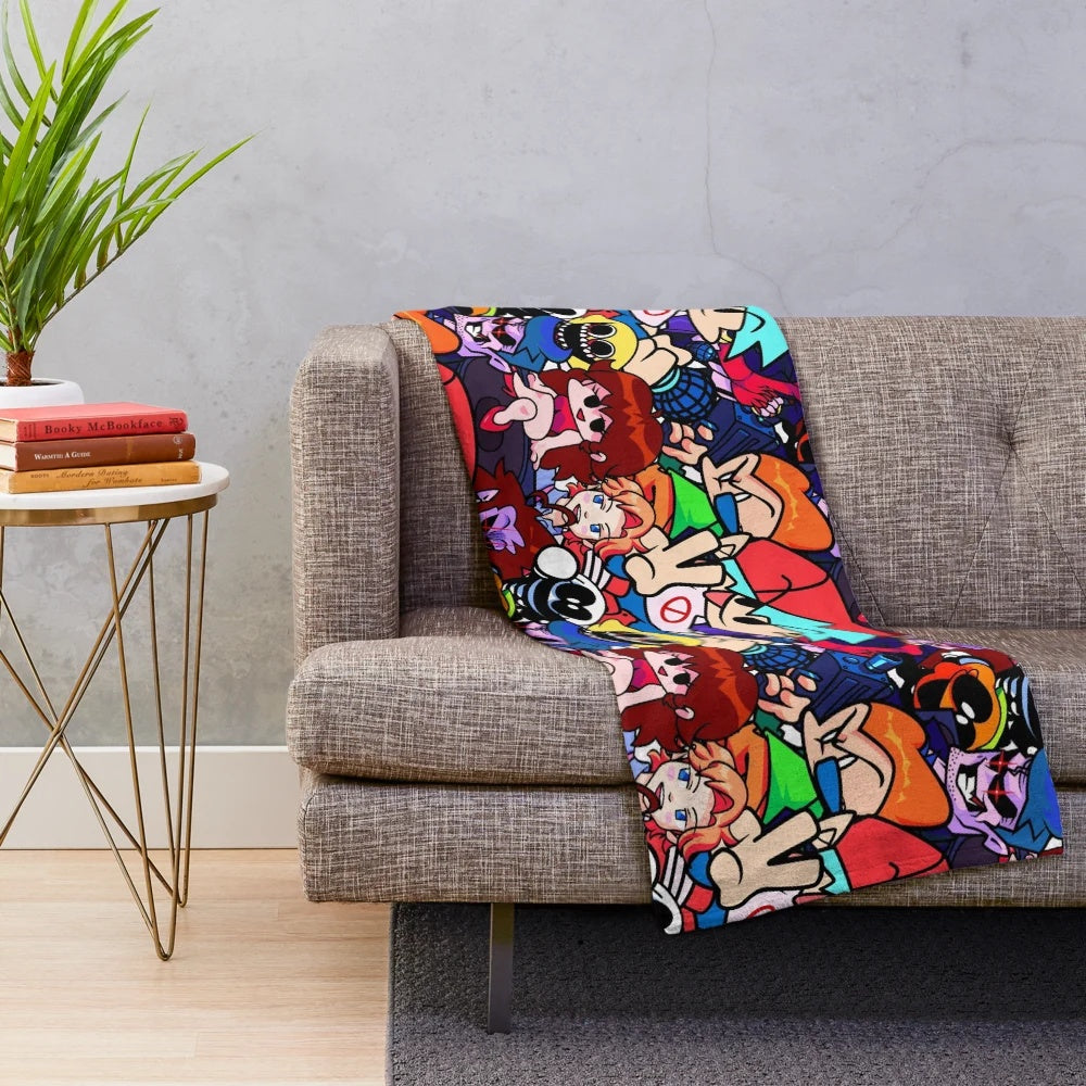 Friday Night Funkin Collage Plush Blanket with Characters